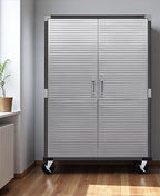 Heavy Duty Storage Solid Stainless Steel Cabinet with Lockable, Adjustable Shelf, Metal Garage Organizer (Graphite, 48" W x 18" D x 72" H)