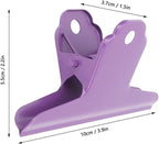 2PCS Extra Large Binder Clips Metal Bulldog Clips Large Paper Clamps Holder Chip Clips for Home School Office Drawing Bag Purple 4inch