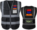 Personalized High Visibility Reflective Safety Vest Custom Your Text Protective Workwear Outdoor Work Vest