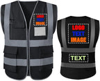 Personalized High Visibility Reflective Safety Vest Custom Your Text Protective Workwear Outdoor Work Vest