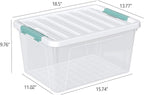 Gainhope 6 Pack 35 L Clear Plastic Storage Bin, Latch Storage Box with Lid