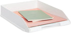 Stockroom Plus Rectangular Letter Trays - Paper Trays for Classroom - Desktop Paper Organizer & File Holder - Document Organizer for Desk Storage - Pack of 4, White, 10 x 13.5 x 2.5 in