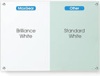 MaxGear Glass White Board 48x36 Inches Brilliance White Magnetic Dry Erase Board Wall Mounted Whiteboard, Large Frameless Whiteboard with 1 Eraser,3 Markers and 6 Magnets for Office, School, Home