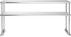 GRIDMANN NSF Stainless Steel Commercial Kitchen Prep & Work Table Plus A 2 Tier Shelf - 72 in. x 12 in.