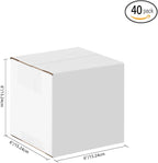 6x6x6 Small Shipping Boxes Set of 40, White Corrugated Cardboard Box for Small Business for Mailing Packaging Gifts