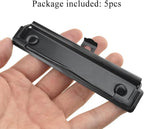 HAHIYO 4.72 Inches Black Metal Mountable Clipboard Clips - 5 Pack, Durable Spring Loaded Clip with Rubber Grips, Hanging Hole and Rivets - Document File Wood Plastic Clip Board for Office School Home
