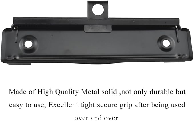 HAHIYO 4.72 Inches Black Metal Mountable Clipboard Clips - 5 Pack, Durable Spring Loaded Clip with Rubber Grips, Hanging Hole and Rivets - Document File Wood Plastic Clip Board for Office School Home