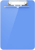 Hongri Plastic Clipboard with Pen Holder, Blue 8.5x11 Letter Size Clip Board for Classroom, Office, Students, Nurses and Women, Low Profile Clip, Size 12.5 x 9 in(Pack of 6)