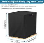 Pallet Cover, Waterproof Heavy Duty Large Pallet Covers Fade Resistant Cargo Turnover Cover With Zipper - 48"L x 48"W x 48"H