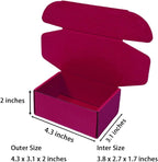 50 Pcs 4.3 x 3.1 x 2 inches Mini Size Corrugated Cardboard Gift Boxes Recyclable Shipping Boxes for Packing Jewelry Ornament Gift Craft Packaging Supplier (Cranberry, 4.3 x 3.1 x 2")