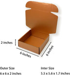 15 Pcs 6 x 6 x 2 inches Corrugated Cardboard Gift Boxes Recyclable Shipping Boxes for Mailing & Holidays, Wedding, Birthday, Gifts Packaging (Copper, 6 x 6 x 2")