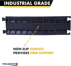 Kable Kontrol Atlas Cable Protector Wire Ramp - 2 Channel Bulk Wholesale Pallet - 10 Pcs - 39" Long Black & Yellow - 20,000 Lbs Load Capacity - Rubber Speed Bump Wire Protector Cord Cover - CP9972