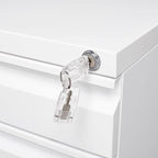 3-Drawer Lockable Mobile File Cabinet – Metal A4/Letter/Legal Size Storage for Home/Office, Pre-Assembled, Space-Saving Under-Desk Cabinet with Wheels (White)