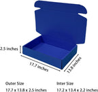 20 Pcs 17.7 x 13.8 x 2.5 inches X-Large Size Corrugated Cardboard Gift Boxes Recyclable Shipping Boxes for Mailing & Holidays, Wedding, Birthday, Gifts Packaging (Industrial Blue)