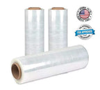 APQ 4 Rolls of Blown Hand Stretch Film 12" x 2000'. Clear Hand Stretch Wrap, 60 Gauge. Tear Resistant Residue Free Film for Moving, Shipping, Wrapping. Industrial Grade Pallet Shrink Wrap Film.