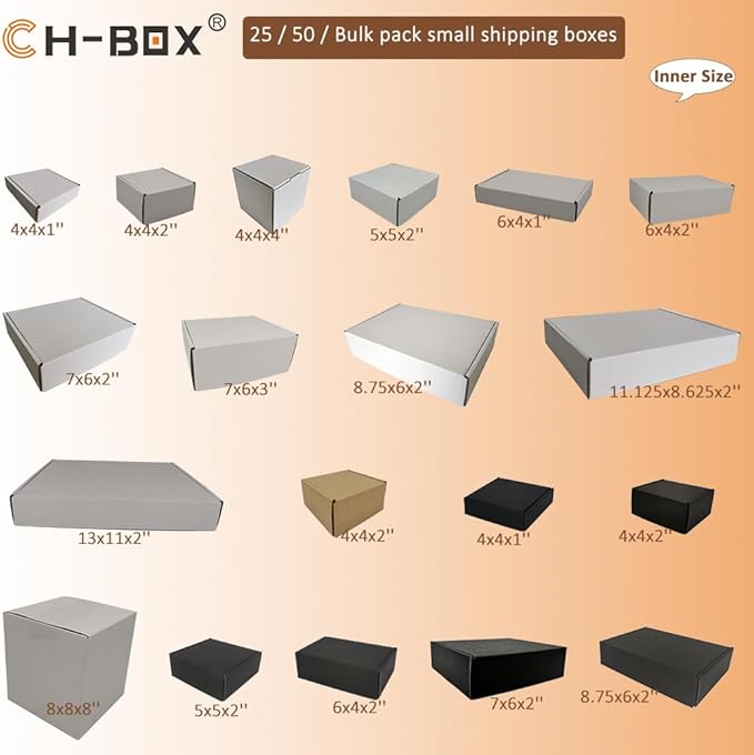 100 Pack 13x11x2'' Small Shipping Boxes, Corrugated Cardboard Mailers for Business, White (CM13112-100)