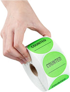 Restaurantware Label Tek 2 x 2 Inch Packaging Stickers 1000 Premium Shipping Labels - Counted Sustainable Green Paper Inventory Stickers High-Visibility with Strong Adhesives