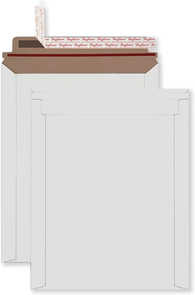 Rigid Mailers 30 Pack 6.25 x 8.25 inches White Self Seal Stay Flat Bulk Cardboard Kraft No Bend Mailers Peel and Seal for Document Photos Pictures Papers Files CD