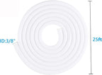 25ft – 3/8 inch White Split Wire Loom Tubing Cord Protector Cable Sleeve – Pet Cord Protector for Cat Chewing, for USB Power Cords Audio Video Wires