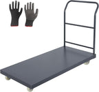 Heavy Duty Flatbed Cart 60"x30" Platform Truck, 2000 lbs Capacity Steel Hand Truck with 4 Swivel Wheels, Industrial Utility Push Cart for Warehouse, Garage, and Moving Supplies