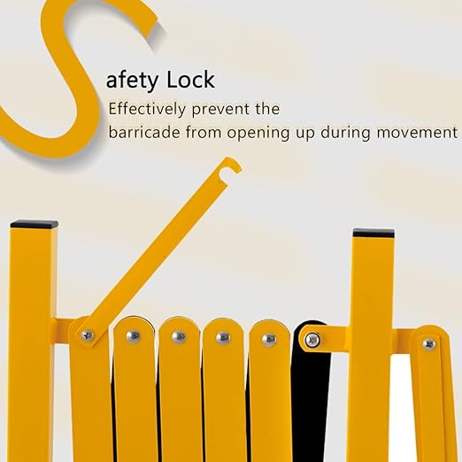 GYMTIME Industrial Expandable Metal Barricade, 16 Feet, Easily Assembled Safety Barrier with Casters, Flexible Mobile Gate, Adjustable Traffic Fence