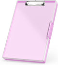 Rimilak Plastic Clipboard with Storage, Side Opening with 2 Compartment, Size 13.3 x 9.4 x 1.5 Heavy Duty High Capacity Nursing Box for Work School & Office Supplies, Rose Pink