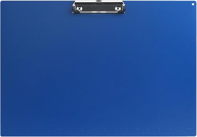 Acocony 11x17 Clipboard Landscape with Ruler Extra Large Clipboard Low Profile Clip 11 x 17 Clipping Board Plastic Blue Pack of 1