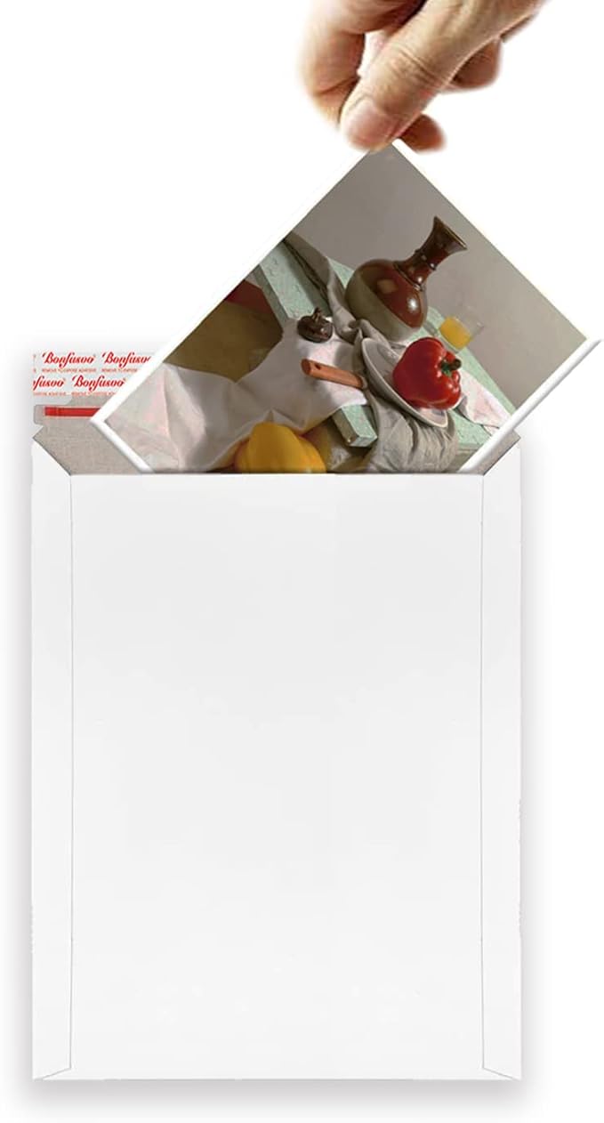 Rigid Mailers 30 Pack 7.5 x 9.5 inches White Self Seal Stay Flat Bulk Cardboard Kraft No Bend Mailers Peel and Seal for Document Photos Pictures Papers Files CD