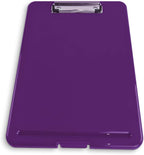 Clipboard with Storage Slim Folding for Nursing, Teachers, Coaches & Office, Plastic Heavy Duty with Pen Holder (9.5” x 13.5”) (Purple)