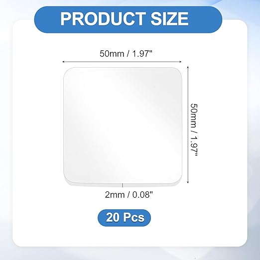 uxcell 20Pcs Double Sided Adhesive Pads, 1.97" x 1.97" Clear Removable Heavy Duty Mounting Tape Picture Hanging Sticky Adhesive Pad for Wall, Poster Picture, DIY Craft