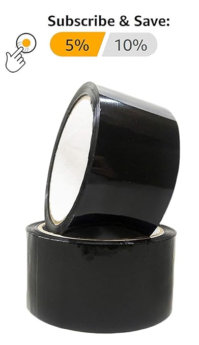 ABC Carton Sealing Tape 1.89 Inches Wide x 109.36 yd Length. 36 Rolls of Black Moving Tape for Boxes. Box Tape for Moving, Packing, Shipping, and Mailing. 2 mil Thick Acrylic Shipping Tape Rolls