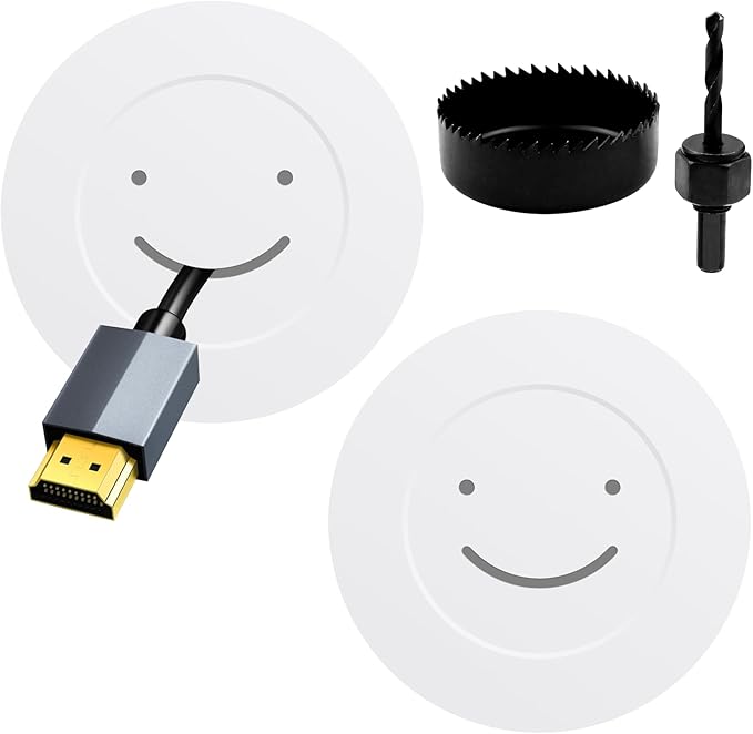 TV Wire Hider Kit for Wall Mount TV - in Wall Cable Management Kit with 2 Pass Throughs, Locking Brackets, and Hole Saw Drill Attachment