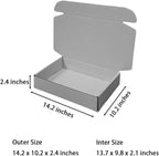 20 Pcs 14.2 x 10.2 x 2.4 inches Larger Size Shipping Boxes for Small Business Cardboard Corrugated Mailer Boxes for Shipping Packaging Holidays Craft Gifts Giving Products (Gray)