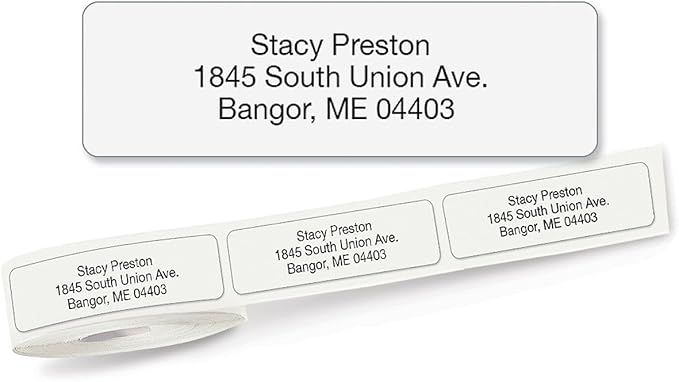 Personalized Return Address Labels, Roll of 125 Transparent Clear Self-Adhesive Labels Without Dispenser, Customize with Name & Shipping Address, Colorful Images
