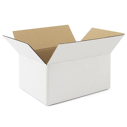 Golden State Art 8x6x4 Inches White Shipping Boxes 28 Pack, Corrugated Cardboard Box for Small Business Mailing Shipping and Storage