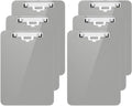 Hongri Plastic Clipboard with Pen Holder, Gray 8.5x11 Letter Size Clip Board for Classroom, Office, Students, Nurses and Women, Low Profile Clip, Size 12.5 x 9 in(Pack of 6)