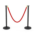 BATTIFE Plastic Stanchion Posts with Red Velvet Ropes and Weighted Rubber-Plastic Base, Crowd Control and Queue Management Barrier Poles for Party, Event, Red Carpet (2 Pack)
