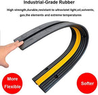Reliancer 4 Pack 1-Channel Rubber Cable Protector Ramp Traffic Speed Bump 18000lbs Capacity Heavy Duty Cable Protective Cover Ramp Driveway Hose Cord Track Protector Wires Concealer for Garage Parking
