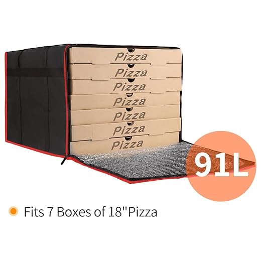 Bodaon Insulated Pizza Delivery Bags for Rideshare Delivery Drivers, 20"×20"×14" Large Thermal Food Carrier, Dashers Carry Warmer Package, Grocery Catering Supplies, Hot Pizza Carrier Insulated Bags