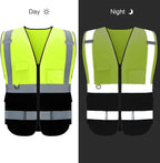 BeautyWill Custom Safety Vest Logo Class 2 High Visibility Reflevtive Vest Outdoor Protective Workwear