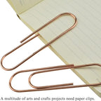 HAHIYO Paper Clips Sturdy 4 inches Length 14 Pack Paperclips Heavy Duty Tight Grip Rust Proof Reusable Metal Bright Rose Gold for Home Office School