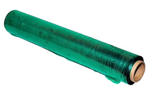 APQ 4 Rolls of Blown Hand Stretch Film 18" x 1500'. Green Hand Stretch Wrap, 80 Gauge. Tear Resistant Residue Free Film for Moving, Shipping, Wrapping. Industrial Grade Pallet Shrink Wrap Film.