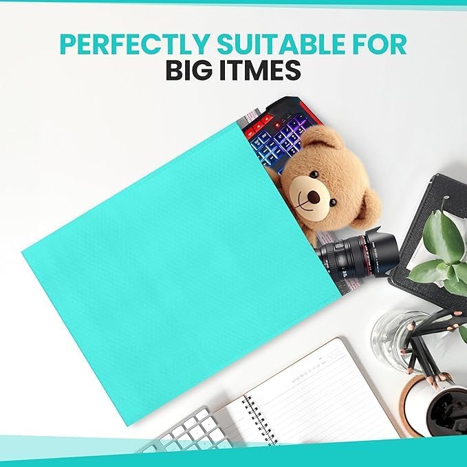 Teal 14.25x20 Inch Poly Bubble Mailers #7 | Self Seal Large Padded Envelopes | Air Cushioned Bubble Mailer | Usable Size 14.25x19 Inch | Waterproof Lightweight Mailing Shipping Bags | 50 Pack Bulk