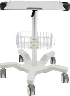 Medical Trolley Cart with Locking Wheels - Height Adjustable Mobile Workstation 24-38 inch,5 Casters Rolling Desktop Cart for Dental Clinic, Salon, Lab & Esthetician