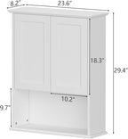 Bathroom Wall Cabinet, Over The Toilet Storage Cabinet, 23x29 Inch Medicine Cabinet with 2 Door & Adjustable Shelf, Bathroom Cabinet Wall Mount for Laundry Room, Kitchen, Small Spaces