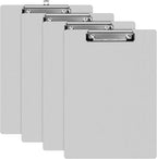 Epakh 4 Pieces Clipboard Bulks Metal Clipboard Aluminum Office Low Profile Clip Standard A4 Letter Size Metal Clip Board, Size 12.5 x 9 Inch