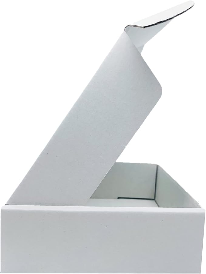 6x6x2 inch Small White Mailers Boxes Recyclable Corrugated Gift Box for Packaging Shipping Set of 10