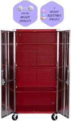 Heavy Duty Storage Solid Stainless Steel Cabinet with Lockable, Adjustable Shelf, Metal Garage Organizer (Red, 36" W x 18" D x 72" H)