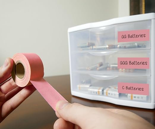 ChromaLabel 1 inch Clean Remove Color Code Labeling Tape, 500 inch Roll, Salmon