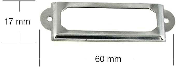 LGEGE 30 Pcs Card Holder Drawer Pull Office Library File Drawer Tag Carbinet Shelves Drawer Name Lable Holder(Color Silvery)